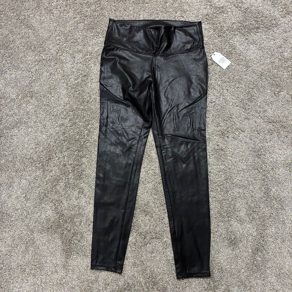 Time and Tru Faux Leather Legging High Rise Skinny Black Women’s L 12-14 NWT